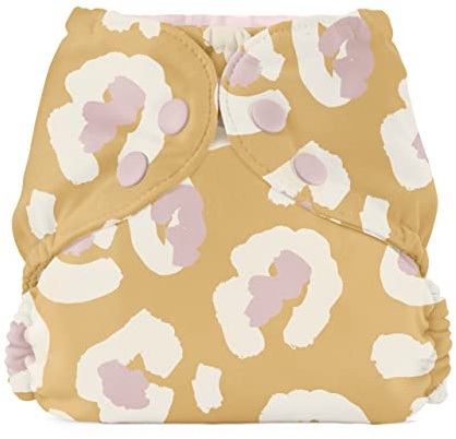 Esembly Cloth Diaper Outer, Waterproof Cloth Diaper Cover, Swim Diaper, Leak-Proof and Breathable Layer Over Prefolds, Flats or Fitteds, Reusable Diaper with Snap Closure, Size 1 (7-17lbs), Sahara