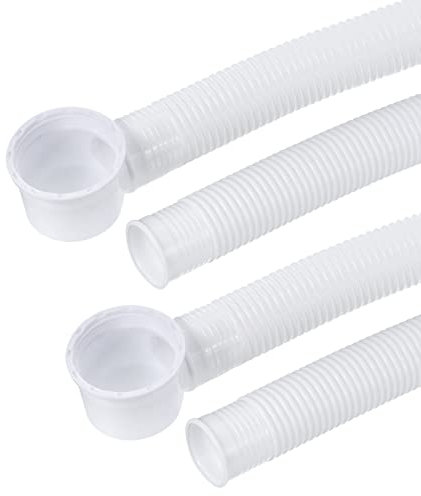 sourcing map Baignoire Vidange Tuyau Extensible Déchets Vidange 75cm Tube Flexible Vidange Tuyau pour Salle Bain Douche, Blanc Paquet de 2