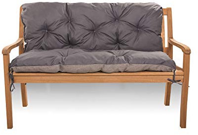 Cojín para columpio de Hollywood, resistente a la intemperie, cojín de banco para exteriores, columpio de jardín, cojín con respaldo (180 x 50 x 40 cm, antracita)