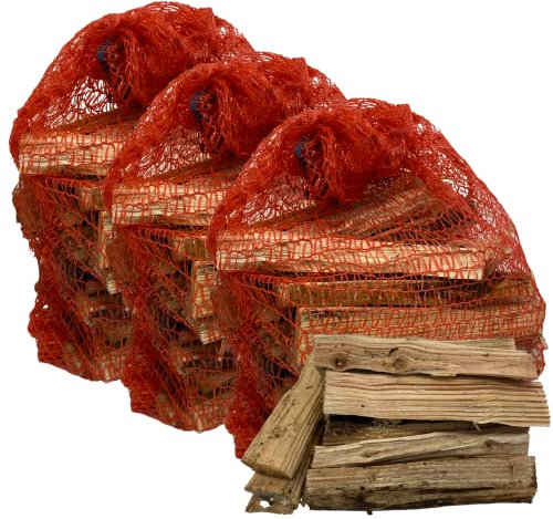 Legnetta Accendifuoco 100% Abete, Secca e Pronta all'uso, Legna Ecologica da Ardere per Camini, Stufe e Barbecue, Sacco 3 Kg (3 Sacchi, 9 Kg)