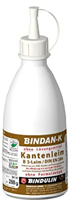 BiNDAN-K Kantenleim Holzleim Kunstharzleim (1-Komponenten-B3-Leim) inkl. 1 Pinsel von E-Com24 (Kantenleim 280 gr.)
