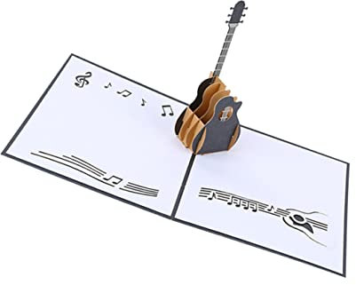 NUOBESTY Up-karte Grußkarte Vintage Gitarre Danke Karte Für Lehrer Geburtstagskarte Mit Leerem Teil Zum Ausfüllen Mit Text Papiers