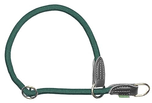 Leisegrün Retrieverhalsband verstellbar | Halsband für Hunde aus Nylon mit Zug-Stopp | Modell Derby | Grün | Größe: M