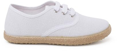 Pisamonas Leinenschuhe Mit Schnürsenkeln Und Espadrillesohle Größe 34 Farbe Weiß