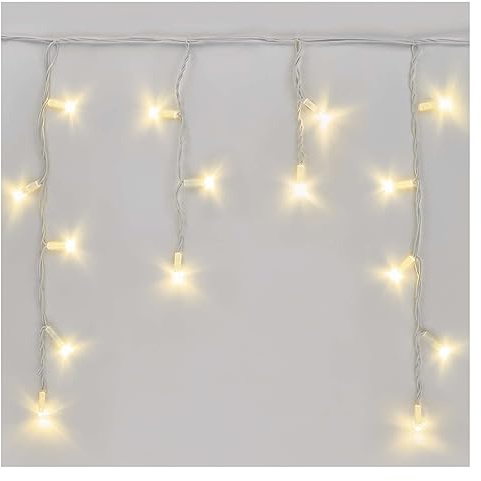 EMOS Connect System 3m Eisregen Lichterkette Profi, robuste Weihnachtslichterkette mit 50 LEDs, Erweiterungskomponent C (ohne Verbindungskabel und Adapter), IP44 für Innen und Außen, Warmweiß, weiß
