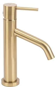 REA Bathroom Faucet JS-B253BG Level Low Brush Gold WASHBASIN TAP Made of HIGH Quality Brass