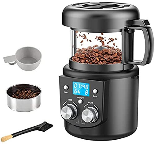 Electric Coffee Roaster Machine, Professional Automatic Hot Air Coffee Bean Roasting Machine with Timer, 1400W LCD Display Coffee Bean Roaster for Coffee Bean Baking