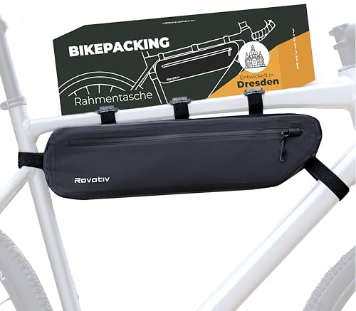 Rovativ® - Bikepacking Rahmentasche [38cm] 100% Wasserdicht, für Gravelbike | Frame Bag [38cm] | Gravelbike, Rennrad, MTB | Robustes TPU-Gewebe | Entwickelt in Dresden