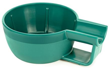 Linkidea Cuenco de plástico para jabón de afeitar con mango antideslizante, boca ancha, gran capacidad, más fácil de hacer espuma, cuenco de crema de afeitar húmeda para hombres (verde)