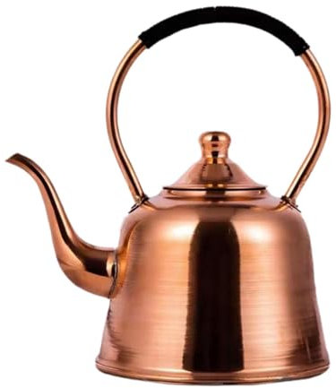 SiaBiced Hervidor de Té Hervidor de Cobre,Jarra de Caldera de Agua de 2,8 L,con Mango Ergonómico,Tetera de Cobre,Hervidor de Agua Caliente para Placa de Inducc