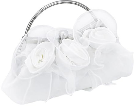 Elegante Brauttasche, Blumen-Tasche, Abendtasche, modische Handtasche mit Kette, Hochzeit, Party, Cheongsam-Tasche für Damen, weiß