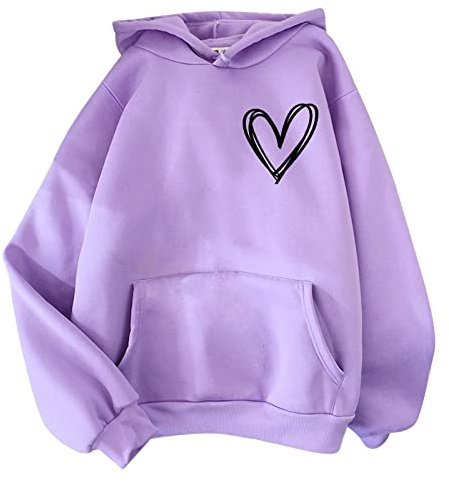 Hoodie Damen Basic Basic Hoodie Damen Hoody Frauen Damen-Print, langärmliges Sweatshirt, Bluse, Pullover, einfarbig, mit Kapuze Pullover Flieder Damen WeißEr Pulli Damen (A, XXL)
