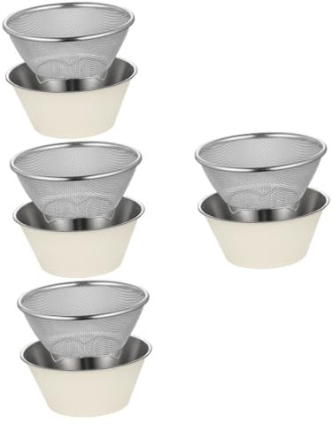 Alipis 4 Set Di Cestelli Per Scolapasta A Rete Scolapasta Per Riso Ciotola Per Lavaggio A Maglia Fine Utensile Da Cucina Compatto