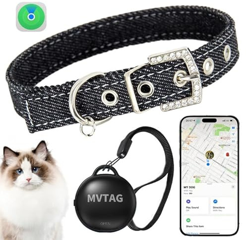 Collare del Tracker GPS dell'animale domestico del Gatti Collare+ intelligente Tracker Localizzazione in tempo reale/portata illimitata per i Gatti Dimensione regolabile impermeabile solo per IOS
