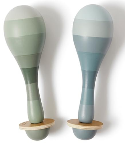 FLEXA Maracas Musikinstrumente Kinder Set, 2-teiliges Holzspielzeug, Baby Musikspielzeug, Montessori Musikalische Spielzeuge für Babies, Kinderspielzeug Geschenke für Kleinkinder ab 2 3 Jahren