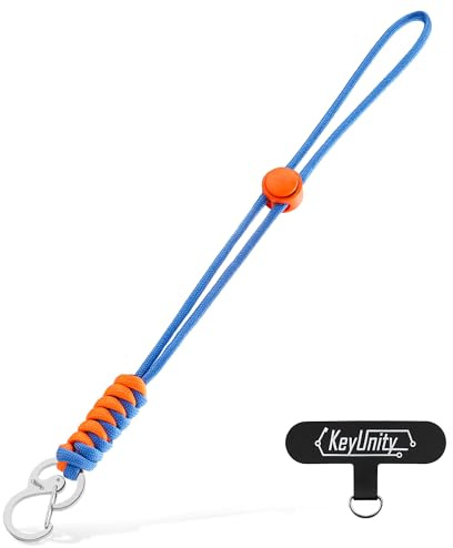 KeyUnity KC01 Braided Carabiner(Mit Schnurschloss), Schlüsselanhänger Paracord, Paracord Anhänger, Schlüsselanhänger，Geeignet Für Handys, Kamerataschen, Wasserflaschen Usw