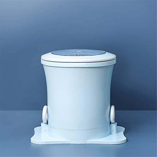 Mini lavadora de manivela portátil, secadora de centrifugado, respetuosa con el medio ambiente, para camping, apartamentos, dormitorios, fácil de usar (azul)