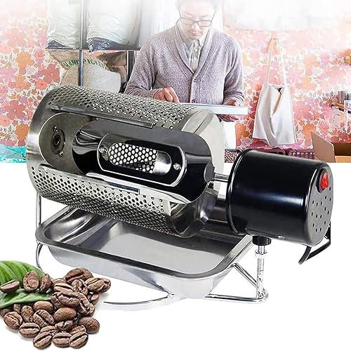 XSDAJSD Tostatrice per Chicchi di caffè, tostatrice elettrica per Chicchi di caffè, capacità: 100-250 g, con Finestra visibile e Vassoio in Acciaio Inossidabile