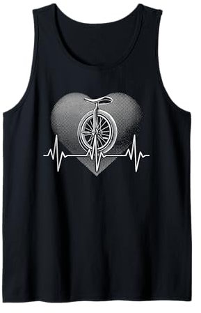 Herzschlag EKG Einrad Fahrer Artist Zirkus Tank Top