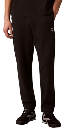 Calvin Klein Pantalón de chándal Hombre Terry Monogram con Bolsillo Trasero, Negro (Black), S