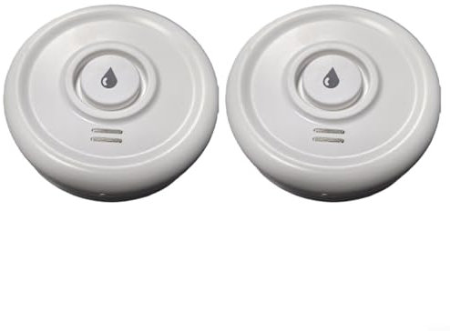 Emiif WiFi Wasserleckdetektor, Wassermelder mit 90 bis 110 dB Alarm, kabelloser Lecksensor für Küche, Bad, Keller, für TUYA App-Fernbedienung (2 Stück)