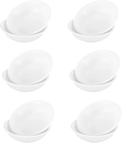 Cuenco para salsa, tazones redondos para dip, tazones de postre, para aperitivos, salsas de soja de sushi, especias, guarniciones, frutas y aperitivos, tazones de inmersión blancos, mini tazones de