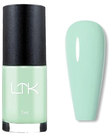 Mint Green Nail Polish - Air Dry Light Green Nail Varnish - Long Wearing Pastel Green Nail Polish - No Need LED UV for Women Girls - French Nail Manicure Soak Off for Home Salon