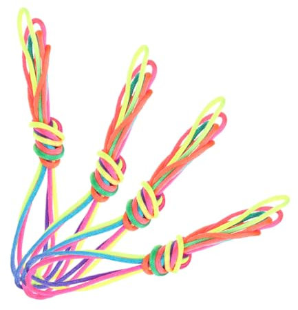 UPKOCH Cat Cradle Strings Rainbow Color Finger String Toys for Children 1.6m Hand Game Playthings Educational Cooperative Rope Game 4pcs Portable Set