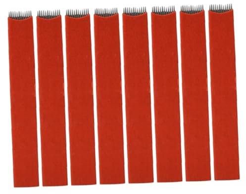 Veemoon 50stücke Microblading-klingen Augenbrauennadeln Klingen aus Edelstahl für Permanent Make-up Microblading-technik Rot