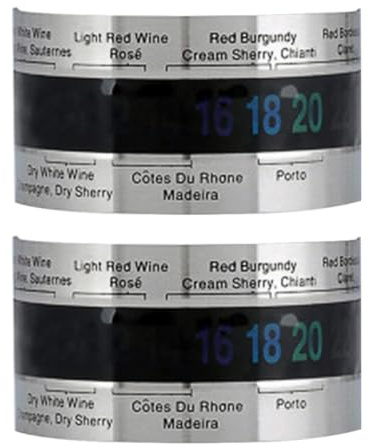 HOMOBABE Weinthermometer Digitales Thermometer Edelstahl Armband 2 Stück Tragbar und Stoßfest Modisch im Uhrenstil für Weinflaschen für Heimgebrauch