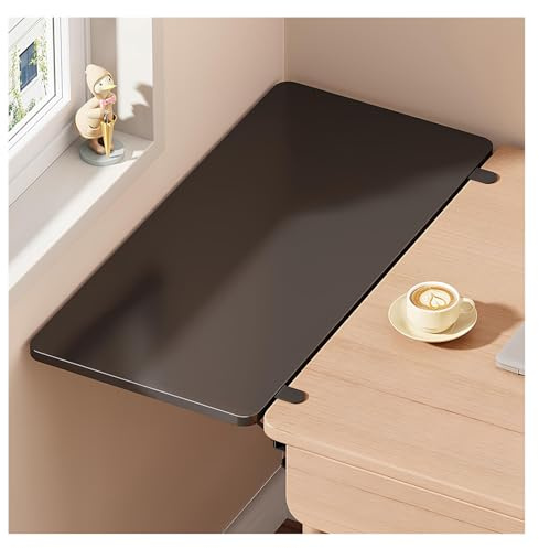 Morsetto di prolunga ergonomico da scrivania, senza trapano, per tavolo fluttuante e pieghevole, montaggio a parete, per bracciolo, prolunga per scrivania del computer (nero, 40 x 20 cm, 15,7 x 7)