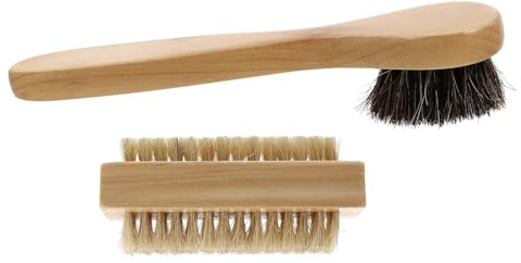 OSOLADY 2 Stück Holz Nagelbürste mit Elastischen Borsten Handliche Handreinigungsbürste für Fingernägel Kleine und Leichte Reinigungshandbürste für Küche und Büro