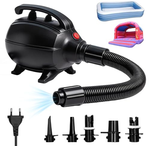 Pompa ad aria elettrica per materasso ad aria 600 W, pompa ad aria elettrica con 5 ugelli, pompa ad aria potente, pompa elettrica per airtrack, piscine gonfiabili, barche e galleggianti