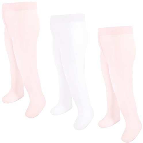 Luvable Friends Baby Girls' Nylon Tights, Pink, 9-18 Months US
