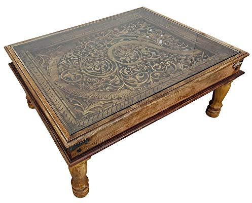 Couchtisch Wohnzimmertisch 110x90 Indischer Bajot Orientalischer Orient Tisch Größe 110x90