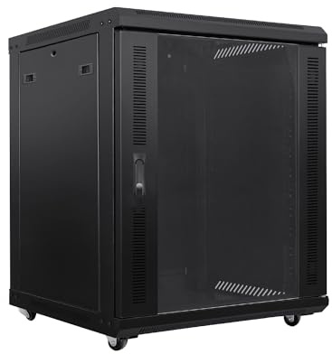 LMS DATA Network & Server Rack Enclosure with Mesh Door, Cooling Fan, Locks, & Removable Side Panels – Floor Standing 19 Inch Rack (12U-600x800)