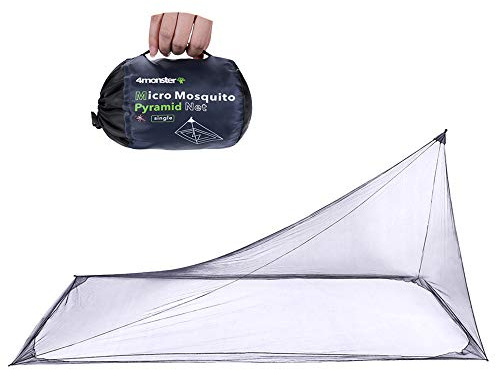 4Monster Camping Insect Net with Carry Bag, Compact and Lightweight, Fits Bed,Sleeping Bags,Tent (Single)