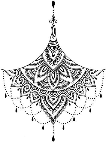 Temporary Mandala Brust Tattoo Fake Underboob Tattoo AL008