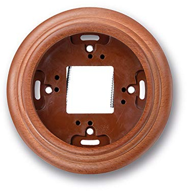 Peana de madera para Garby y Dimbler, mecanismos eléctricos vintage para pared - Accesorio para enchufes e interruptores de pared - Madera de haya color miel - Sin paso de cable - Peana Fontini