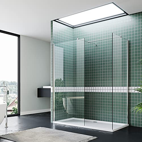 SIRHONA Duschvägg 100 x 70 x 200 cm italiensk dörr med monteringsstång duschkabin i transparent NANO glas 8 mm två duschdörr duschrum
