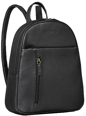 STILORD Hailey Mochila Antirrobo Mujer Piel Daypack Vintage Mochila de Día para Mujeres Pequeña Bolso de Hombro Backpack Bolso de Mano de Cuero Color:Negro