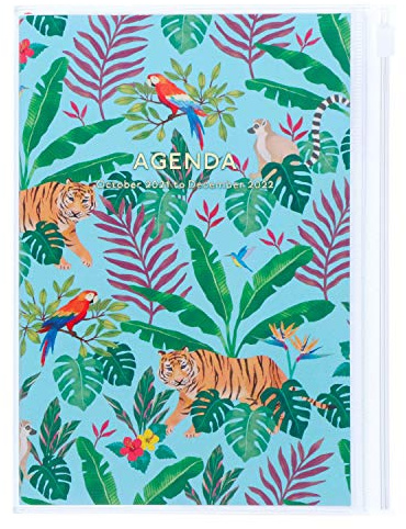 MARK'S 2021/2022 Taschenkalender B6 vertikal, Storage it, Jungle, Turquoise: Von Oktober 2021 - Dezember 2022