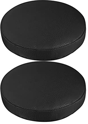 EXCEART 2Pcs Leder Stuhl Sitzbezüge Runde Hocker Deckt wasserdichte Sitzkissen Stuhl Schutzhülle Hause Büro Restaurant Bibliothek Büro Protector Cover Schutzhülle Schwarz 30Cm