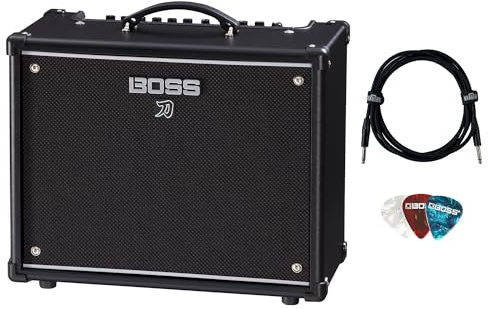 Boss Katana 50 MkII Guitar Combo Amplifier Bundle with Instrument Cable and Picks