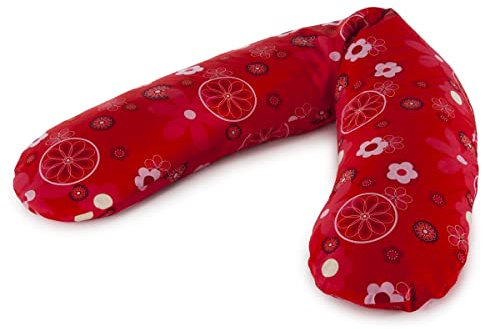 Das Original Theraline Stillkissen + Bezug Dinkelfüllung Retroblume rot