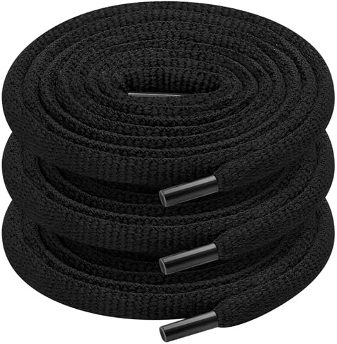UpUGo 3 Pair Oval Shoe Laces, Half Round 1/4 Shoelaces