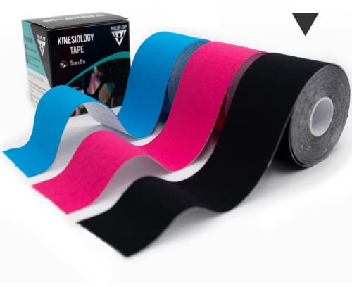 Kinesio Tape (5cm x 5,0m), Cinta de Kinesiología Resistente a la Piel y al Agua, Cinta Fisiológica Elástica y Fuertemente Adhesiva, Cinta Deportiva (Negro)