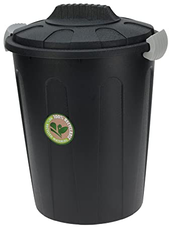 Universal Maxitonne mit Deckel 23 L - schwarz - Kunststoff Allzweck Tonne | Mülltonne Regentonne Abfalleimer - Ideal für Haushalt, Garten, Garage und Werkstatt