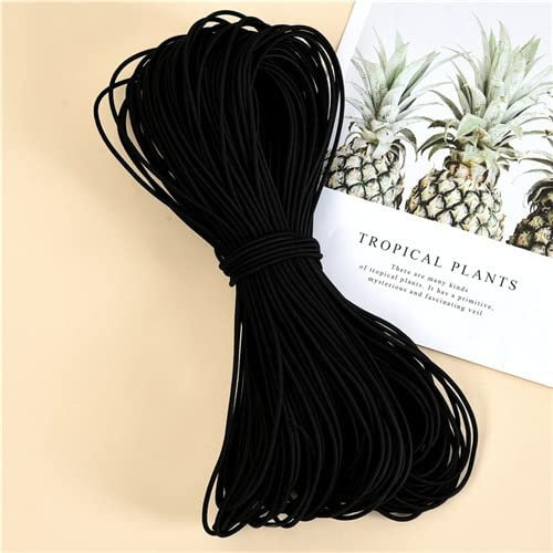 XINGMA Cuerda elástica de 2mm, Banda elástica Redonda de Alta Elasticidad, Banda de Goma elástica Redonda, Accesorios de Costura DIY, Suministros para Manualidades