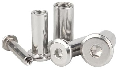 5/10/20pcs M3 M4 M5 M6 M8 304 acciaio inossidabile grande piatto esagonale testa a esagono incassato rivetto connettore inserto manicotto comune dado(20mm length,M4 x20pcs)